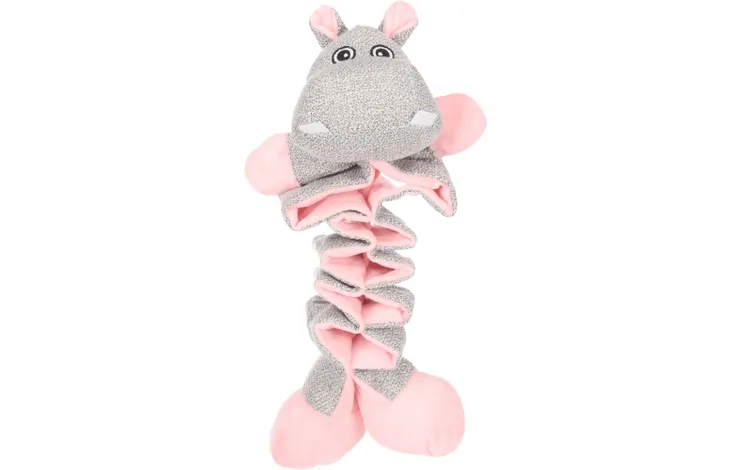 FLAMINGO Puppy Filsy nijlpaard in grijs/roze