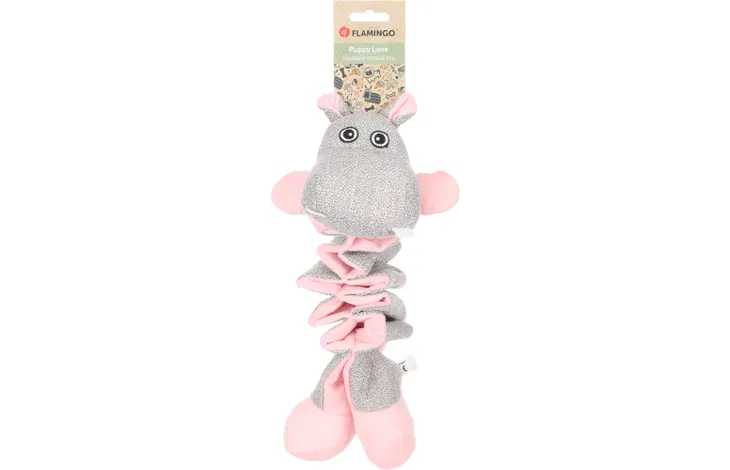 FLAMINGO Puppy Filsy nijlpaard in grijs/roze - Afbeelding 2