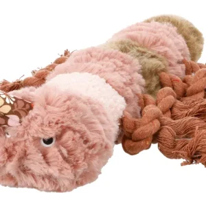 Flamingo Rozette rups met touw - oudroze