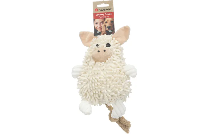 FLAMINGO flufa varken met touw - beige - Afbeelding 2
