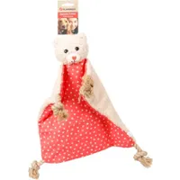 Flamingo lief knisperdoekje met beer en touw - rood - Afbeelding 4